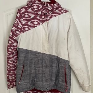 Red and white snowboard jacket Large